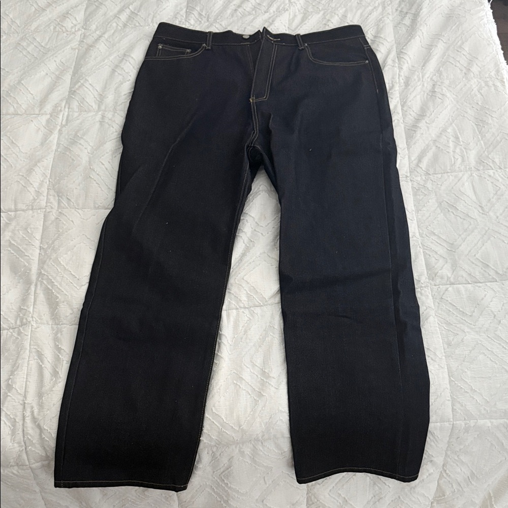 MNML Men's Dark Blue Straight Jeans